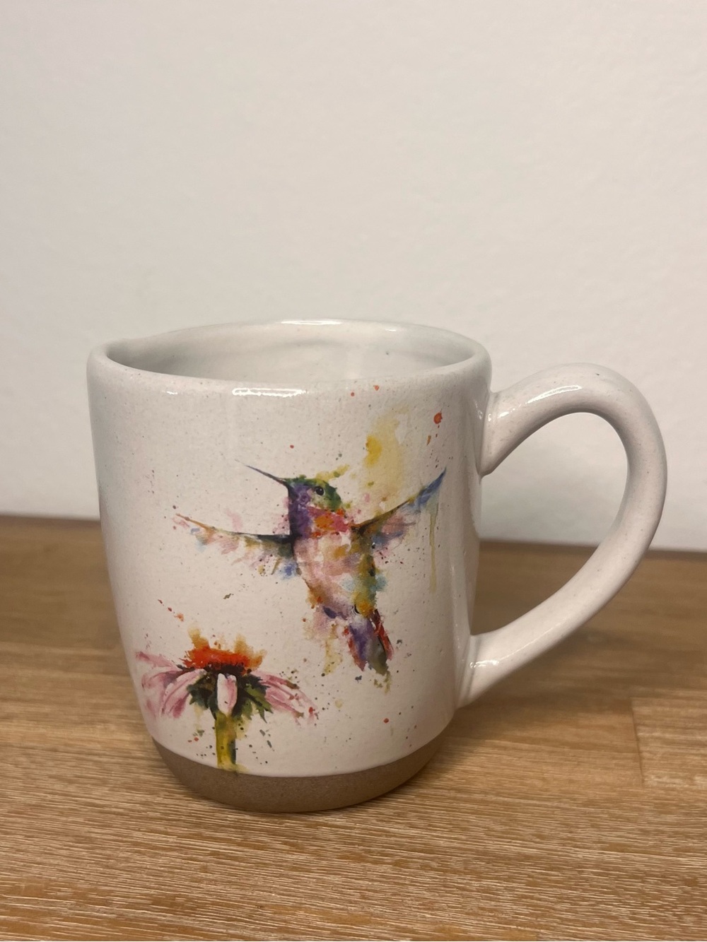 Dean Crouser Watercolor Hummingbird Ceramic Coffee Mug Floral Nature Cottagecore